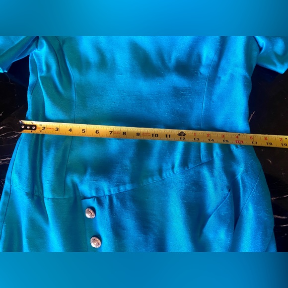 🦋BARBARA CHODOS🦋 for MICHAEL MARCELLA VTG SATIN PUFF SLEEVE JEWEL DROP WAIST👗 - Picture 11 of 13